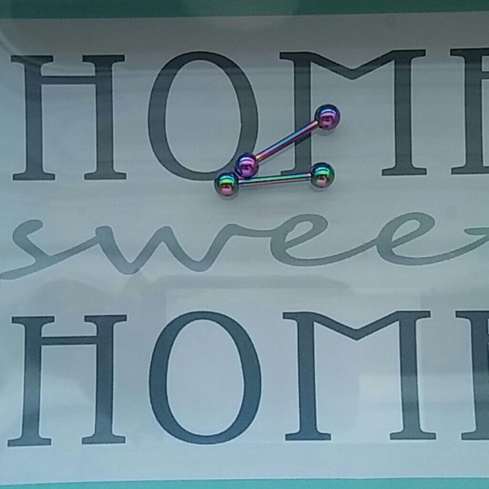 Rainbow Nipple Rings